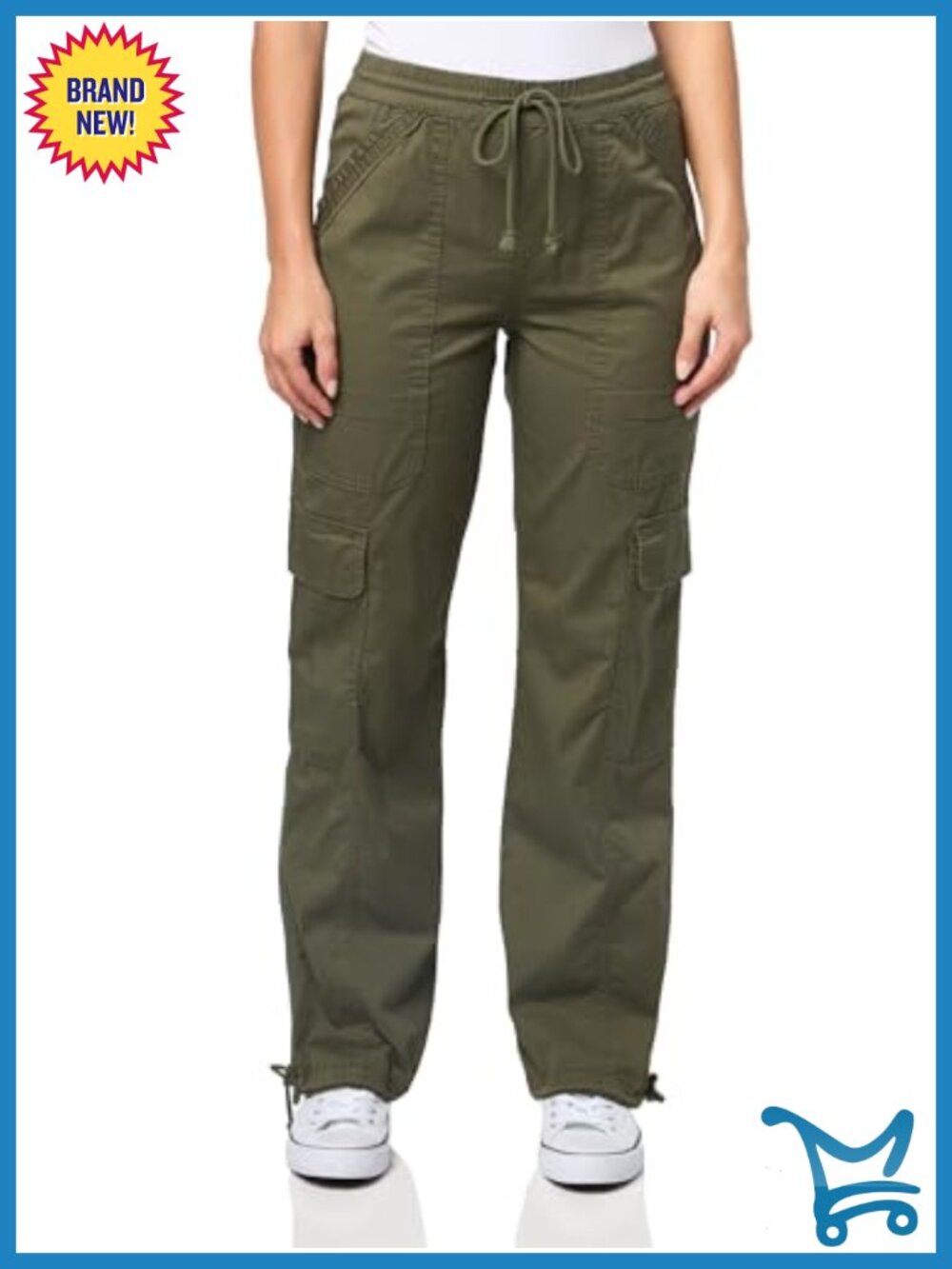 Womens Straight Leg Stretch Twill Cargo Pants Lightweight Casual
